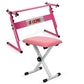 5Core Keyboard Stand Adjustable z Style Piano Riser + Keyboard Piano Bench PINK-0